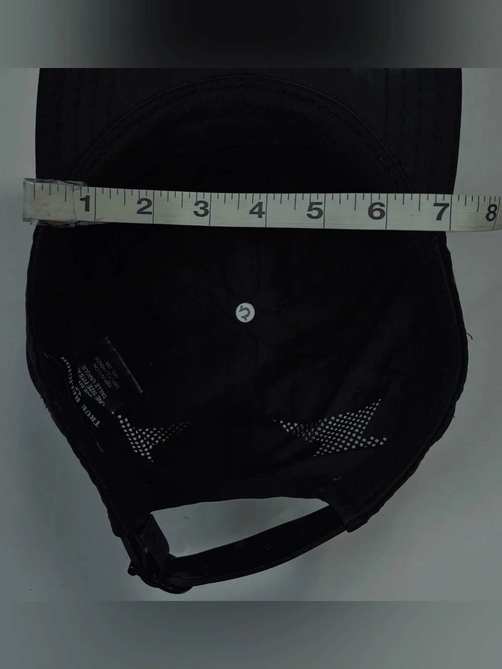 True Religion Man's Logo lightning bolt hat baseball cap black one size